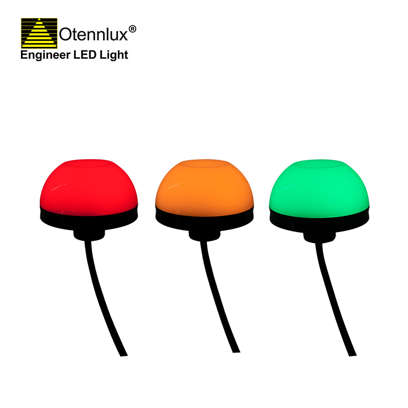 기계용 Otennlux O90 LED 신호 온난화 표시등. 직경 90mm, 24v, 3가지 색상
